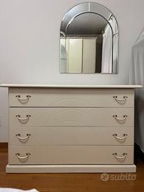 Cassettiera legno  laccata bianca