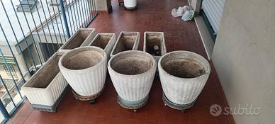vasi vintage in cemento da esterno