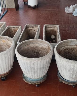vasi vintage in cemento da esterno