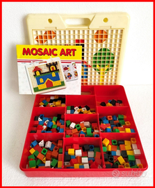 Gioco in scatola mosaic chiodini tavolo vintage