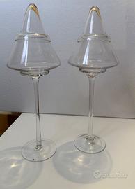 Coppia lampade decorative in vetro