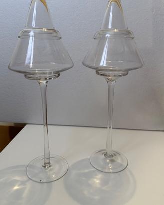 Coppia lampade decorative in vetro
