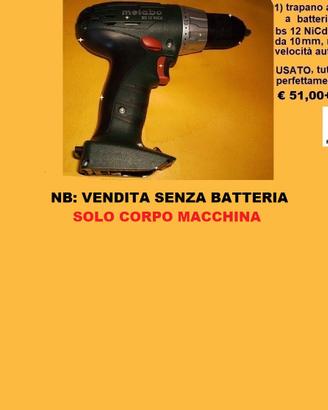 TRAPANO A BATTERIA METABO BS 12 N-CD