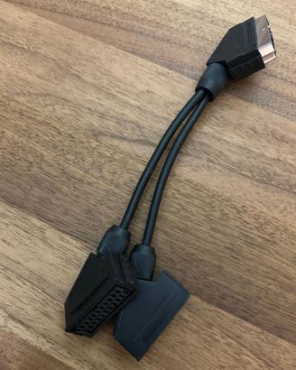 cavo sdoppiatore SCART nero di tipo "Y"