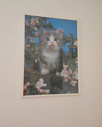 quadro puzzle gatto