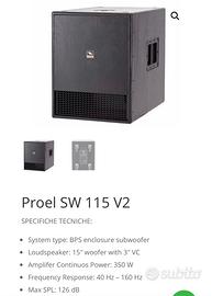 Subwoofer Proel SW 115 V2