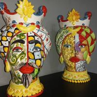 Coppia Teste di Moro, Tinarte, Ceramica, Sicilia