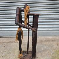 porta cd legno Africano statua vintage anni 80