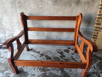 divano struttura in legno due posti 