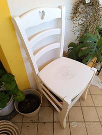 Coppia sedie legno Shabby Chic