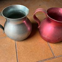 Vaso e caraffe di rame