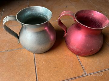 Vaso e caraffe di rame