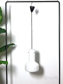 Lampadario a sospensione in vetro Opalino Anni 60