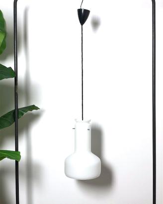 Lampadario a sospensione in vetro Opalino Anni 60