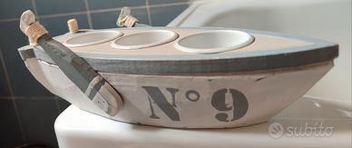 Portacandele a barca 3 bicchieri  