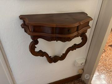 Console da appendere con specchio arte povera