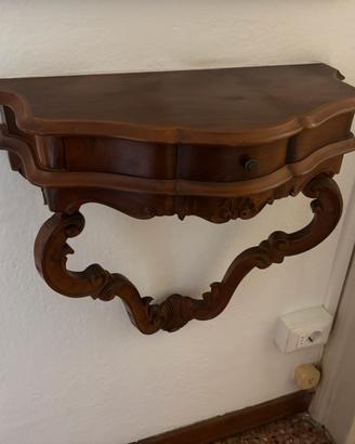 Console da appendere con specchio arte povera