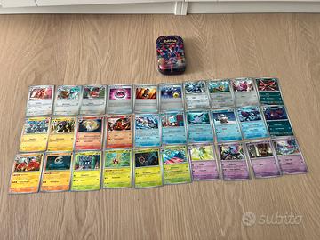 30 carte pokemon megaevoluzione holo/reverse + tin