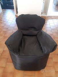 Poltrona pouf nera Dimensione90, made in Italy