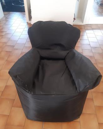 Poltrona pouf nera Dimensione90, made in Italy
