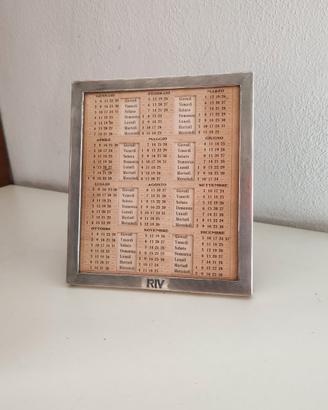 Calendario Perpetuo RIV Argento 800 Vintage Tavola