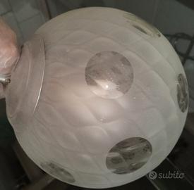 SEGUSO LAMPADARIO 1960 VETRO DI MURANO E CROMO