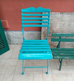 Sedia in ferro battuto da esterno.