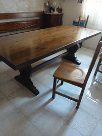 tavolo con 6 sedie legno