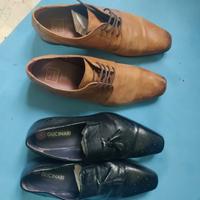 2 paia scarpe eleganti uomo in pelle N.43
