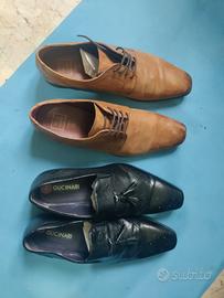 2 paia scarpe eleganti uomo in pelle N.43