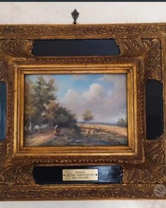 Coppia di paesaggi dipinti su tavola 