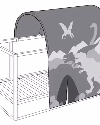 Letto reversibile Kura + tenda Ikea