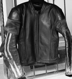 Giubbino Giubbotto Giacca vera pelle moto nero