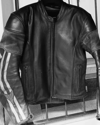 Giubbino Giubbotto Giacca vera pelle moto nero
