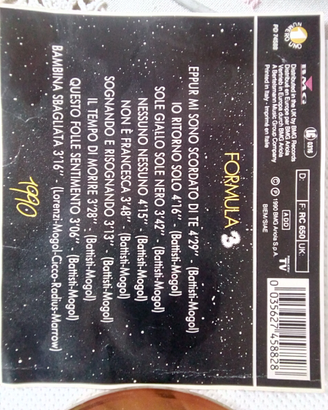 C.E.R.C.O. Formula 3 CD 1990 SOLO questo