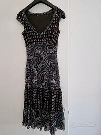 vestito nero bianco marrone
