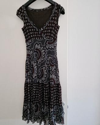 vestito nero bianco marrone
