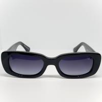 Occhiali da sole unisex neri con montatura rettang