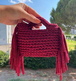 Borsa uncinetto borgogna