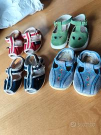 Sandaletti in tela tg 18 