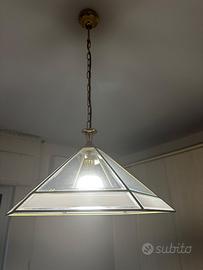 Lampadario stile Tiffany in vetro – vintage