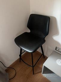 Sgabello di ecopelle nera Mondo Convenienza