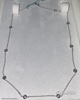COLLANA PUNTI LUCE ORO 18kt. CON DIAMANTI NATURALI