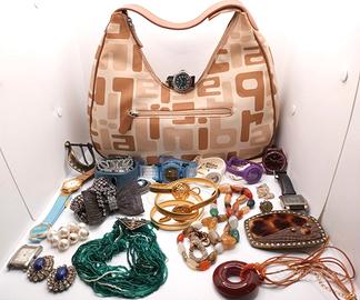 lotto bijoux borse orecchini collane vintage