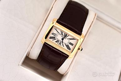 cartier orologio tank divan oro 32 mm ref. 2601