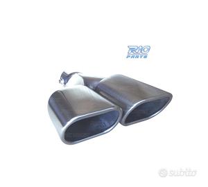 DOPPIO TERMINALE DI SCARICO RETTANGOLARE IN ACCIAI