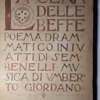 LA CENA DELLE BEFFE UMBERTO GIORDANO 1924 SONZOGNO