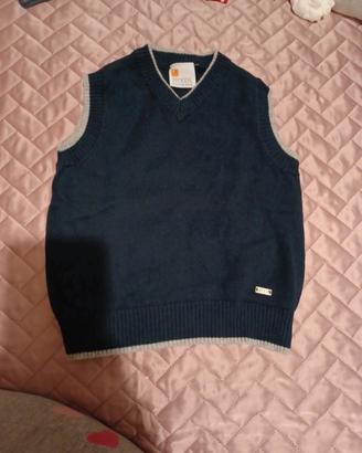 Gilet filo di cotone collo V bambino 24 mesi 92cm