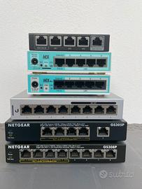 Lotto dispositivi Netgear, MikroTik, Ubiquiti