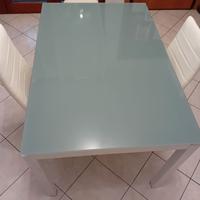 Tavolo allungabile modello Plutone bianco e vetro